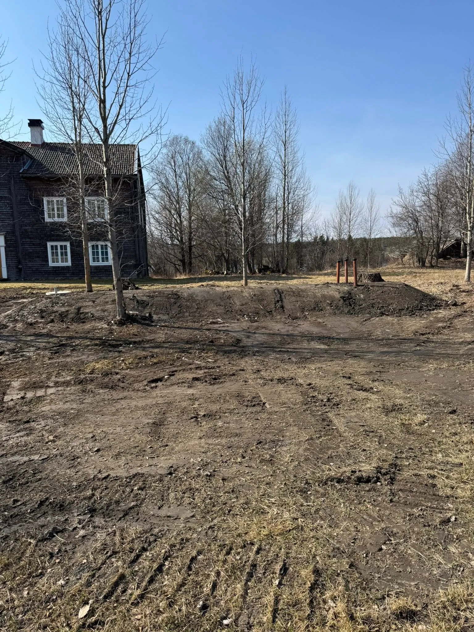 Markarbete på villatomt i Jämtland